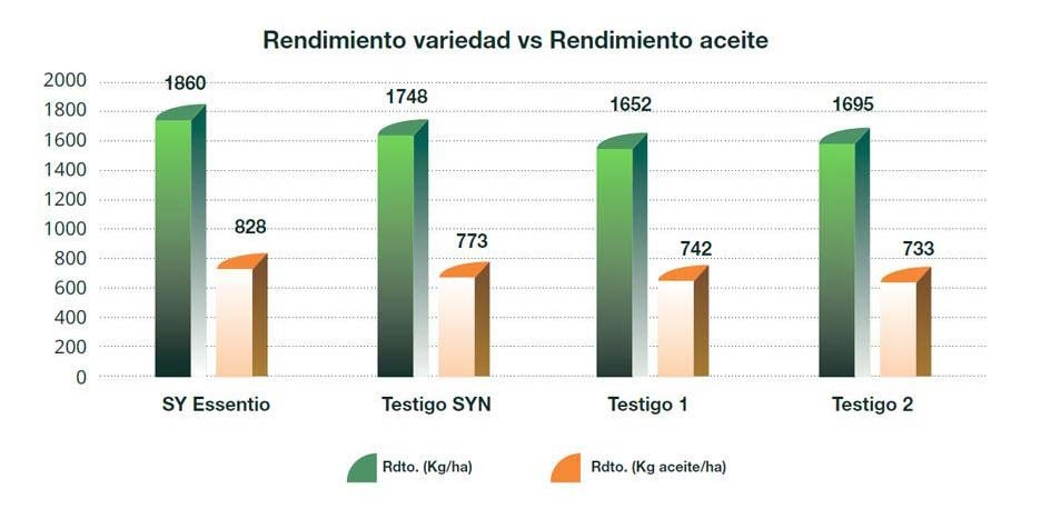 Gráfico rendimiento aceite